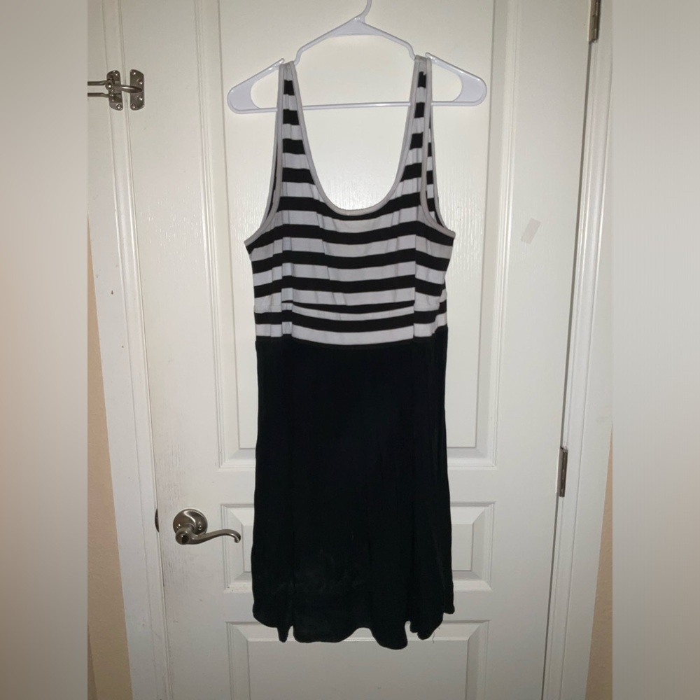 Vintage Torrid Black and white striped tank dress
